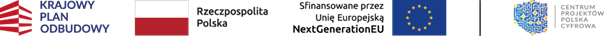 Loga Krajowy Plan Odbudowy, Rzeczpospolita Polska, Sfinansowane przez Unię Europejską NextGenerationEU, Centrum Projektów Polska Cyfrowa