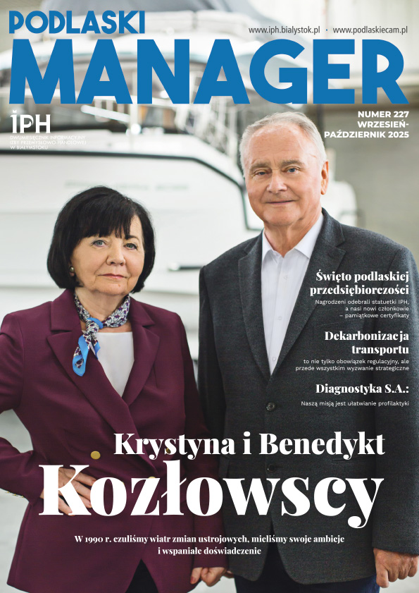 podlaski_manager_227 Podlaski Manager nr 227 - okładka z dwójką osób w średnim wieku - Krystyna i Benedykt Kozłowscy